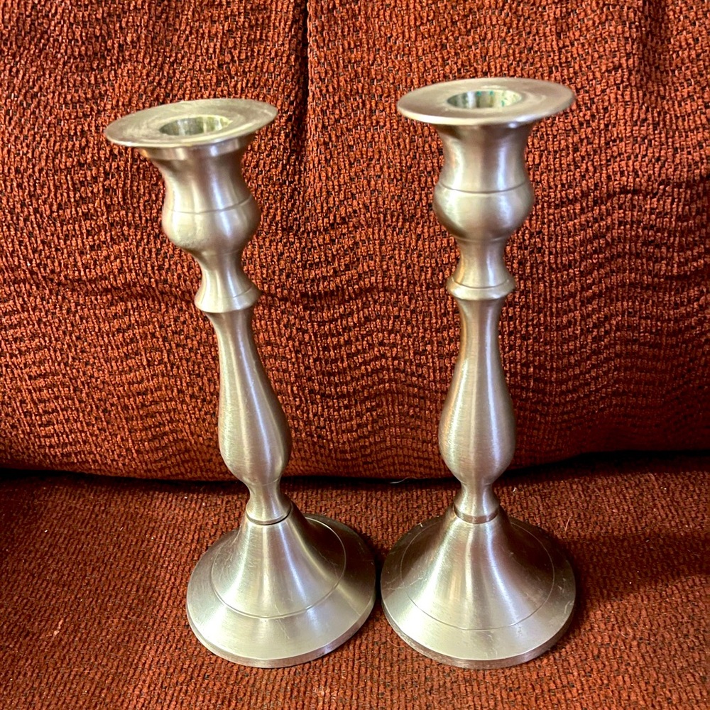 9” Pewter Candle Sticks, 9”, Pewter, from Bed, Bath and Beyond